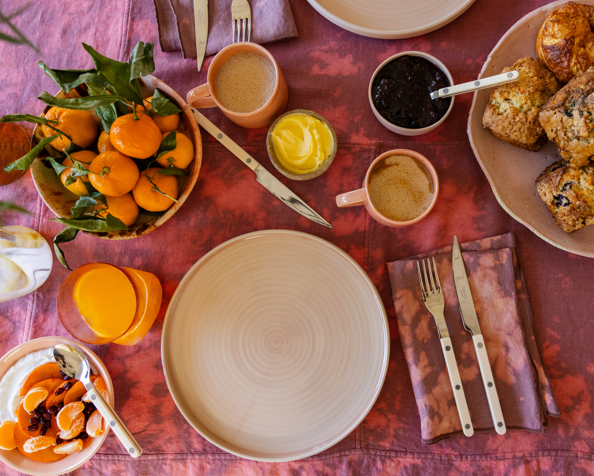 Set of six upcycled linen napkins handmade by SUAY Sew Shop in Los Angeles