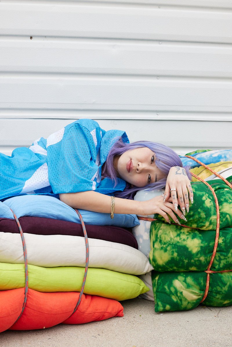 Large Tie Dye Linen Pillow