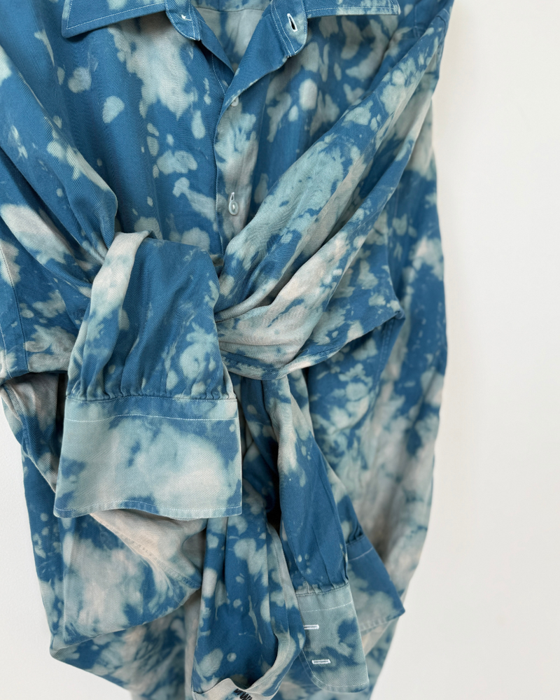 HOT SPRINGS HERRINGBONE FLOWY BUTTON UP