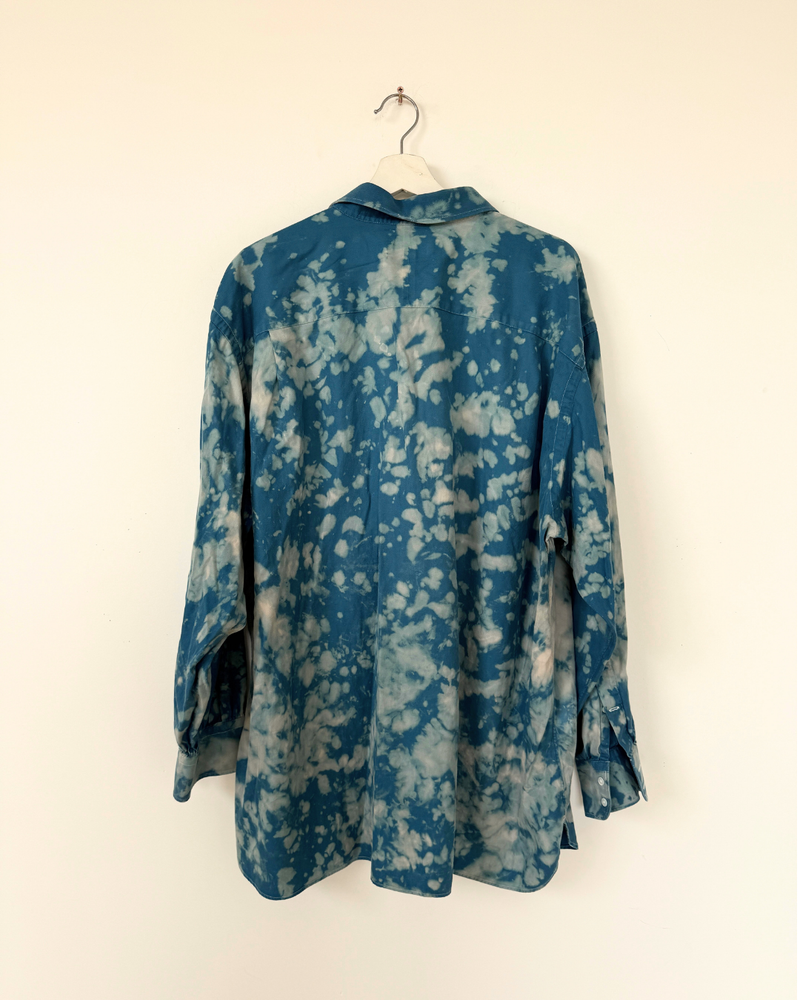 HOT SPRINGS HERRINGBONE FLOWY BUTTON UP