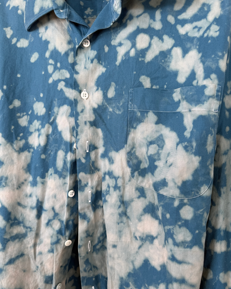 HOT SPRINGS HERRINGBONE FLOWY BUTTON UP