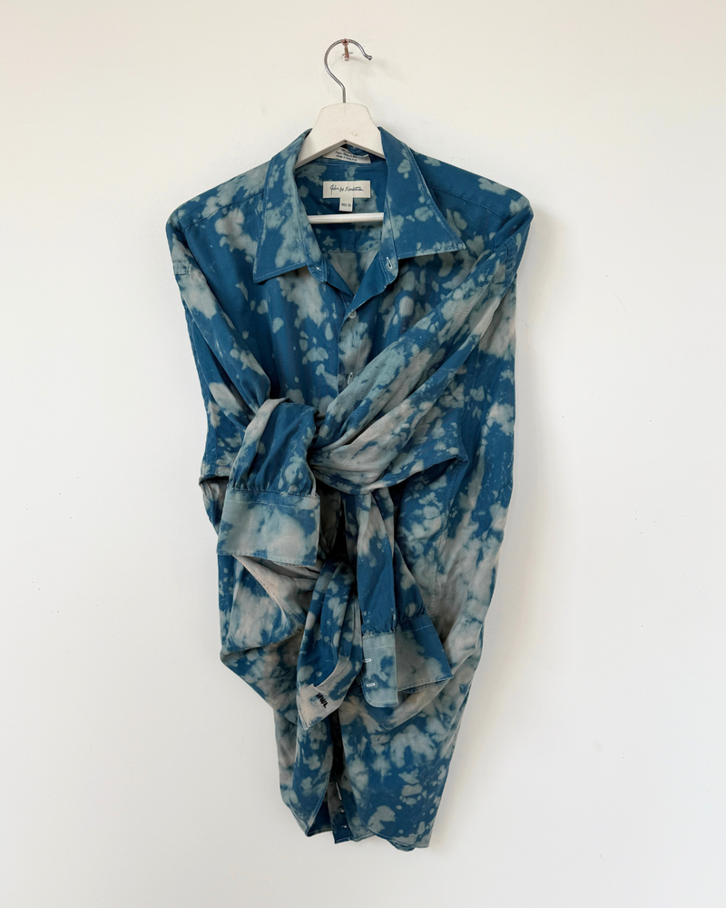 HOT SPRINGS HERRINGBONE FLOWY BUTTON UP