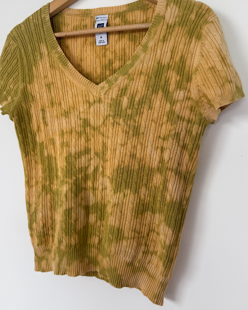 OLIVE OIL TIE DYE SS GAP TOP