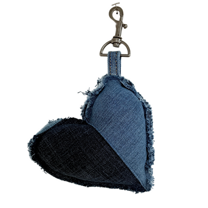 Denim Heart Keychain