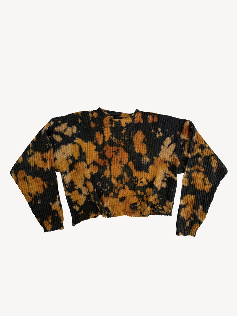 TORTOISE SHELL TIE DYE COTTON SWEATER
