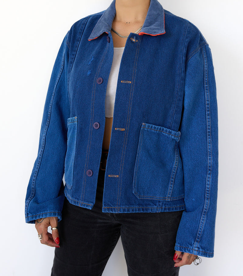 PAINT CHIP DENIM COAT 001