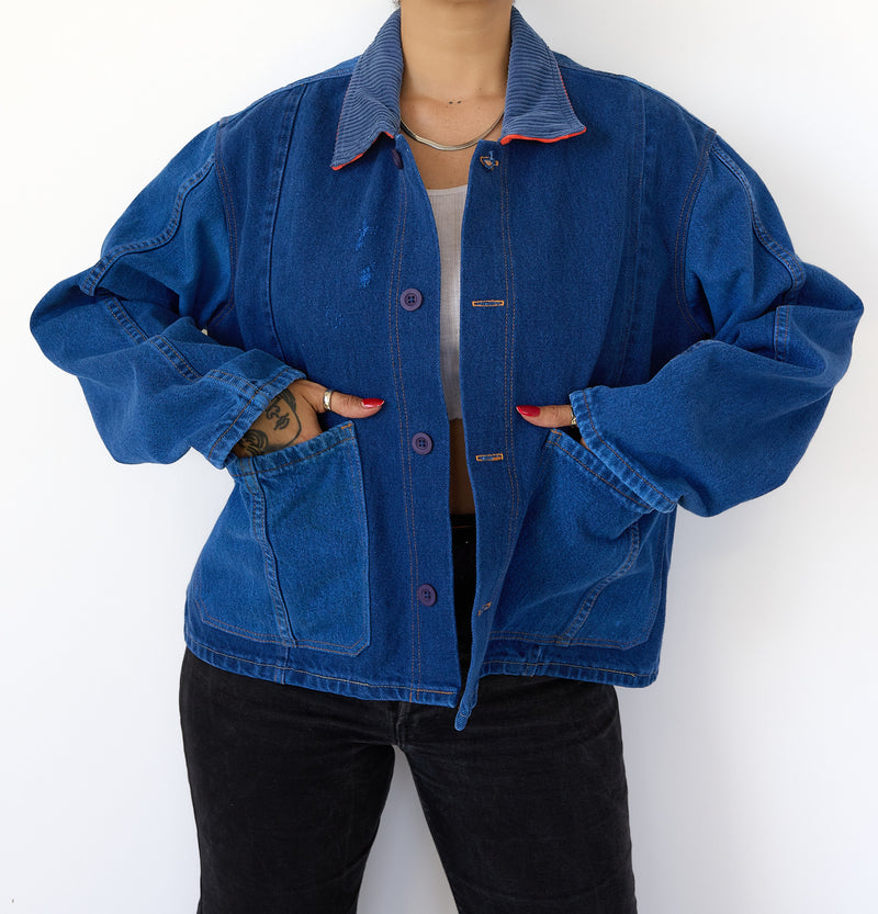 PAINT CHIP DENIM COAT 001