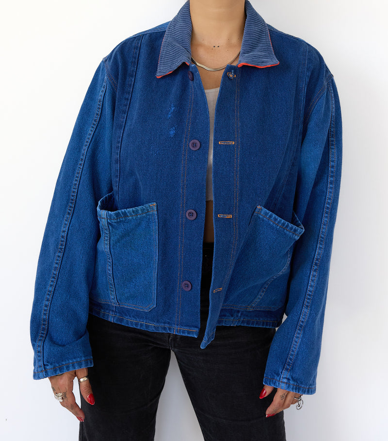 PAINT CHIP DENIM COAT 001