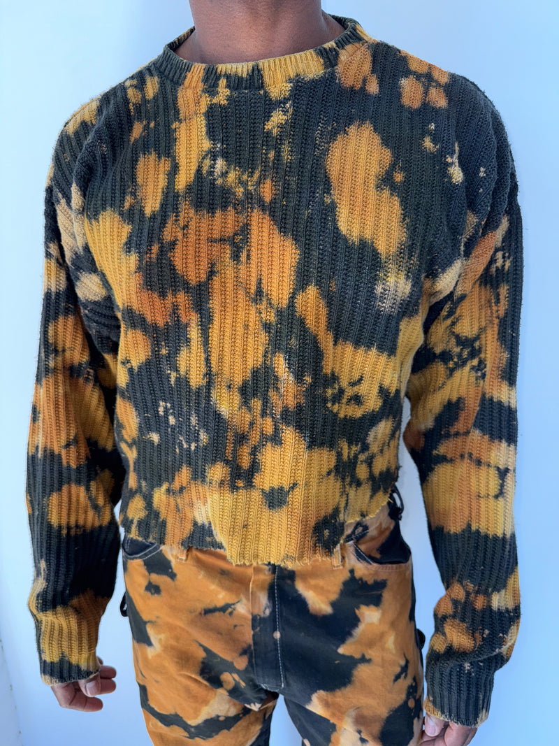 TORTOISE SHELL TIE DYE COTTON SWEATER
