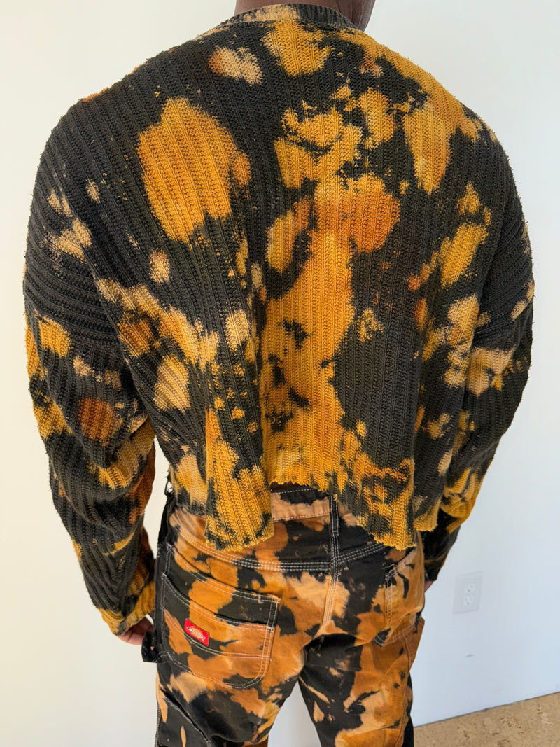 TORTOISE SHELL TIE DYE COTTON SWEATER