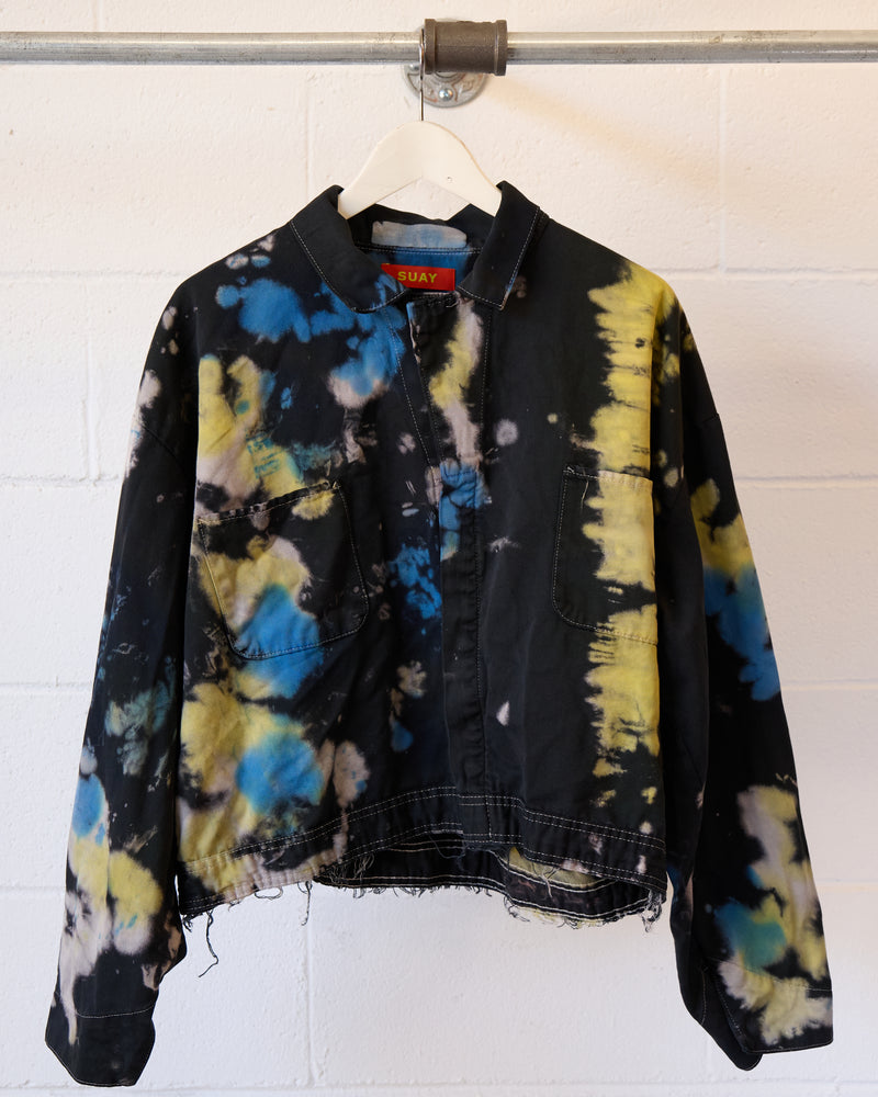 Moto Tie Dye Cropped Mechanic Jacket
