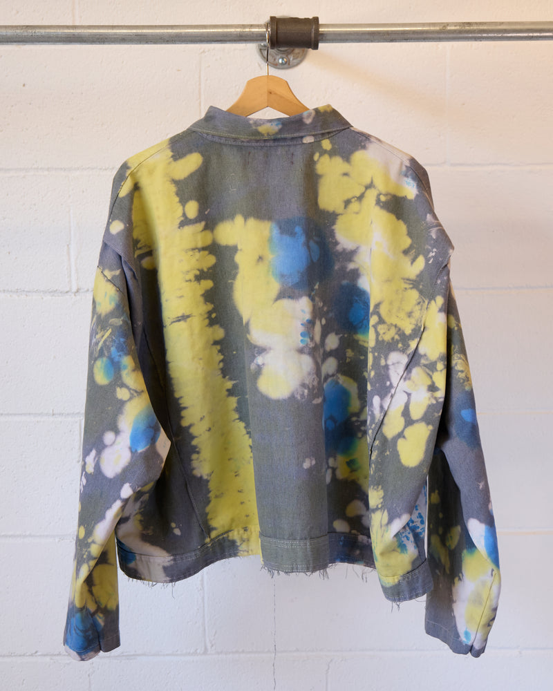 Moto Tie Dye Light-wash Mechanic Jacket