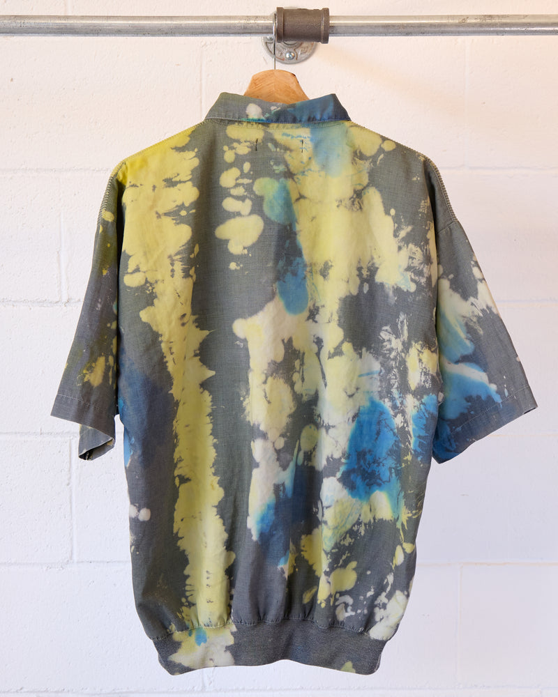 Moto Tie Dye Light Wash Button Up