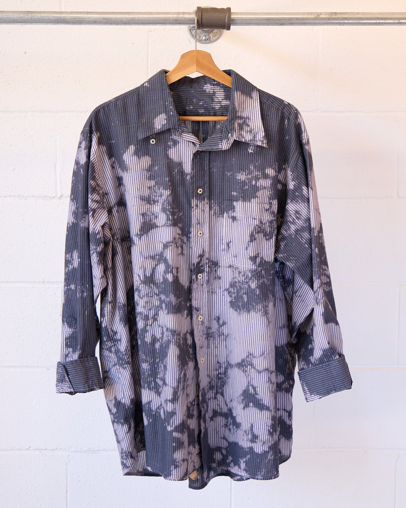 Tourmaline Tie Dye Striped Button Up