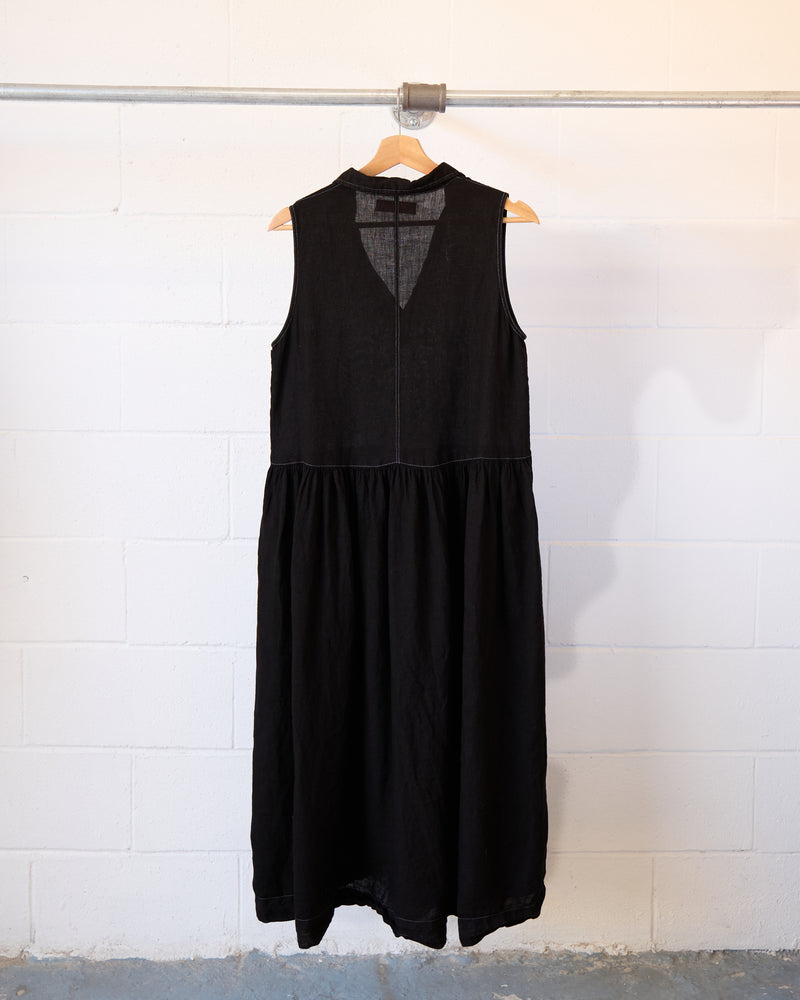 Onyx Sleeveless Linen Dress