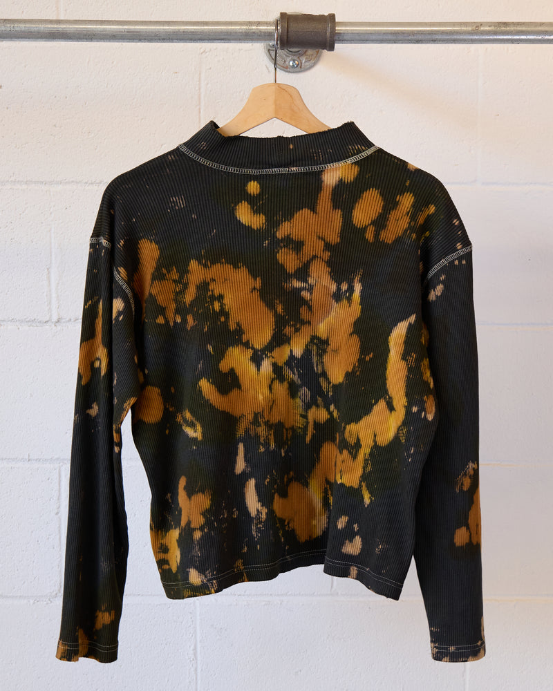 Tortoise Shell Tie Dye Mock-neck Long Sleeve