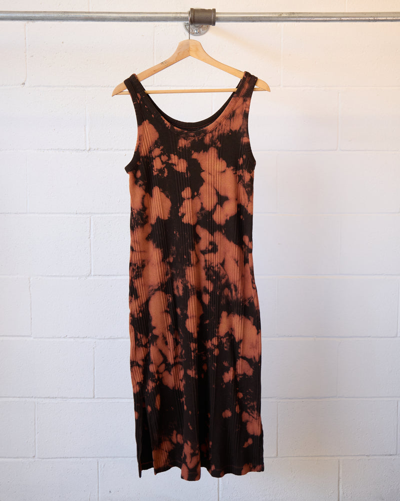 Tortoise Shell Tie Dye Ribbed Tank Dress