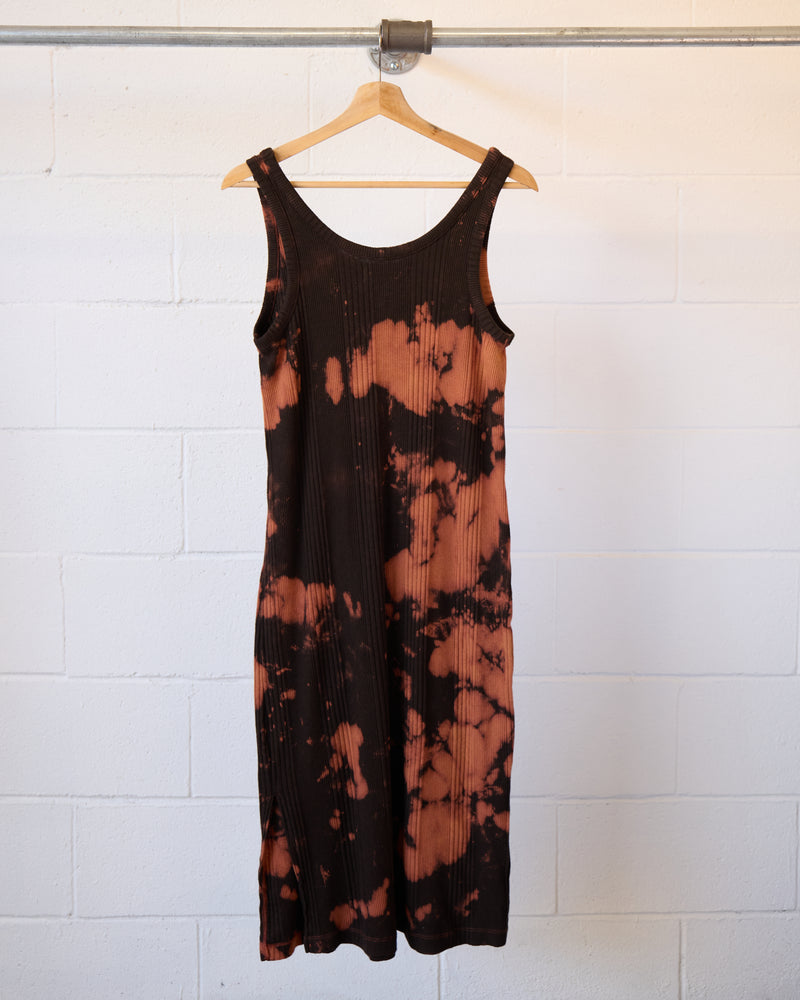 Tortoise Shell Tie Dye Ribbed Tank Dress