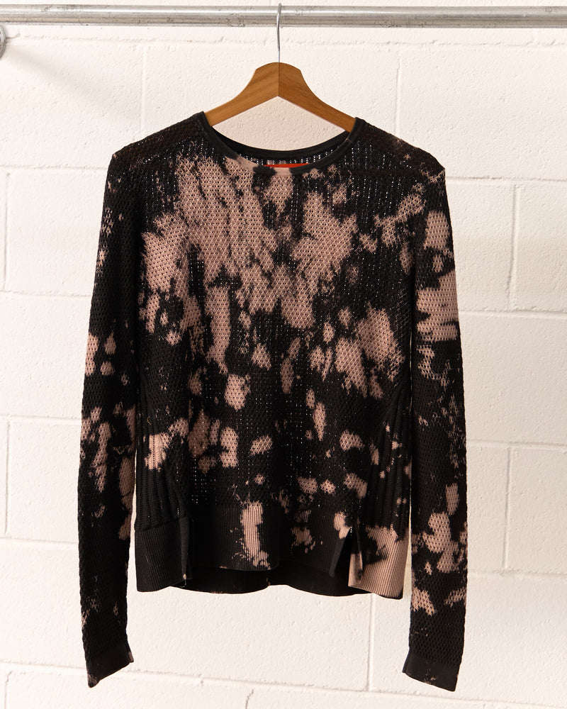 TOURMALINE Open-Knit Long Sleeve Crewneck