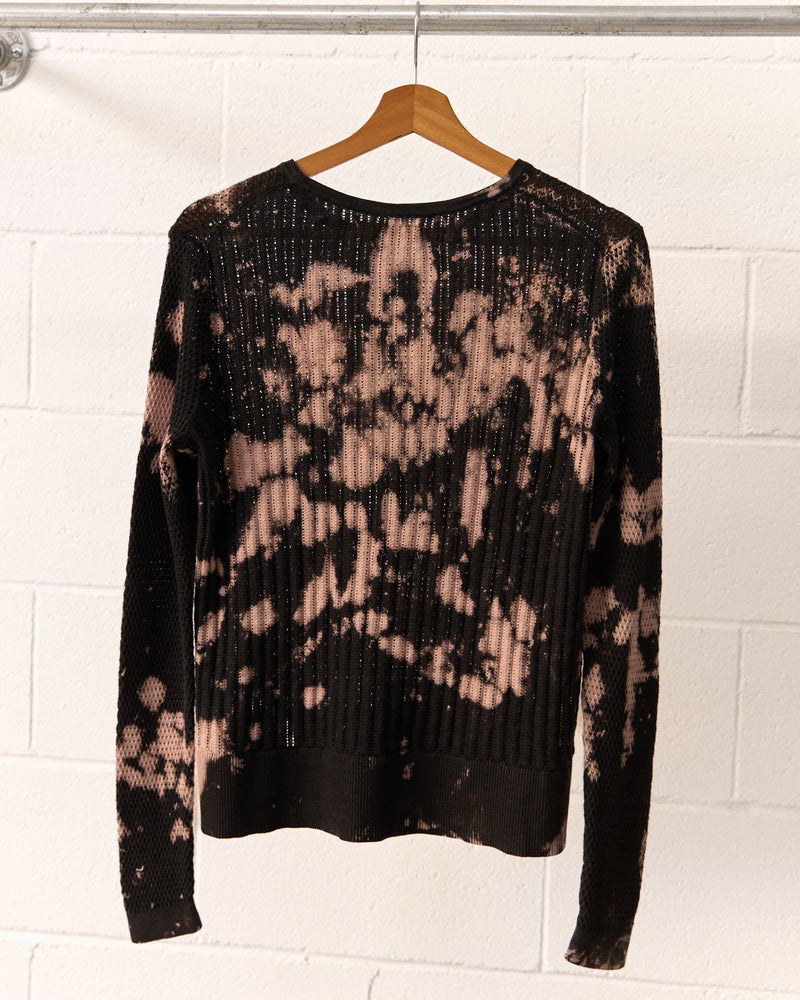 TOURMALINE Open-Knit Long Sleeve Crewneck
