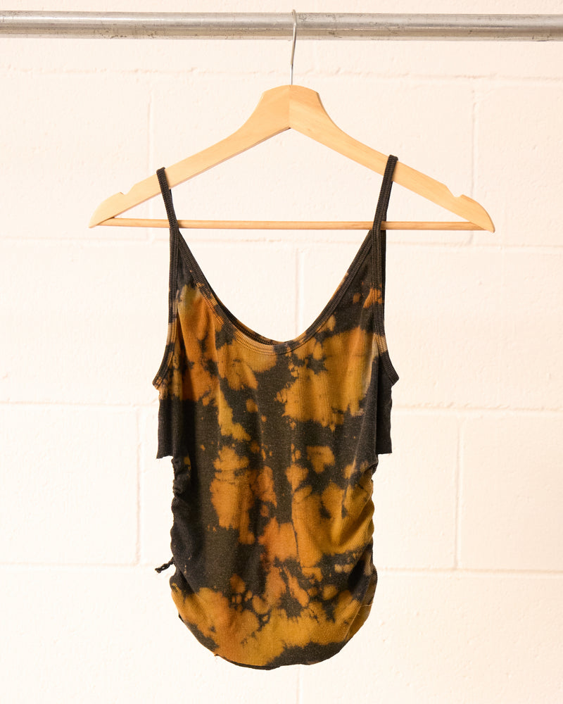 Monarch ribbed tank top w/ side ruching