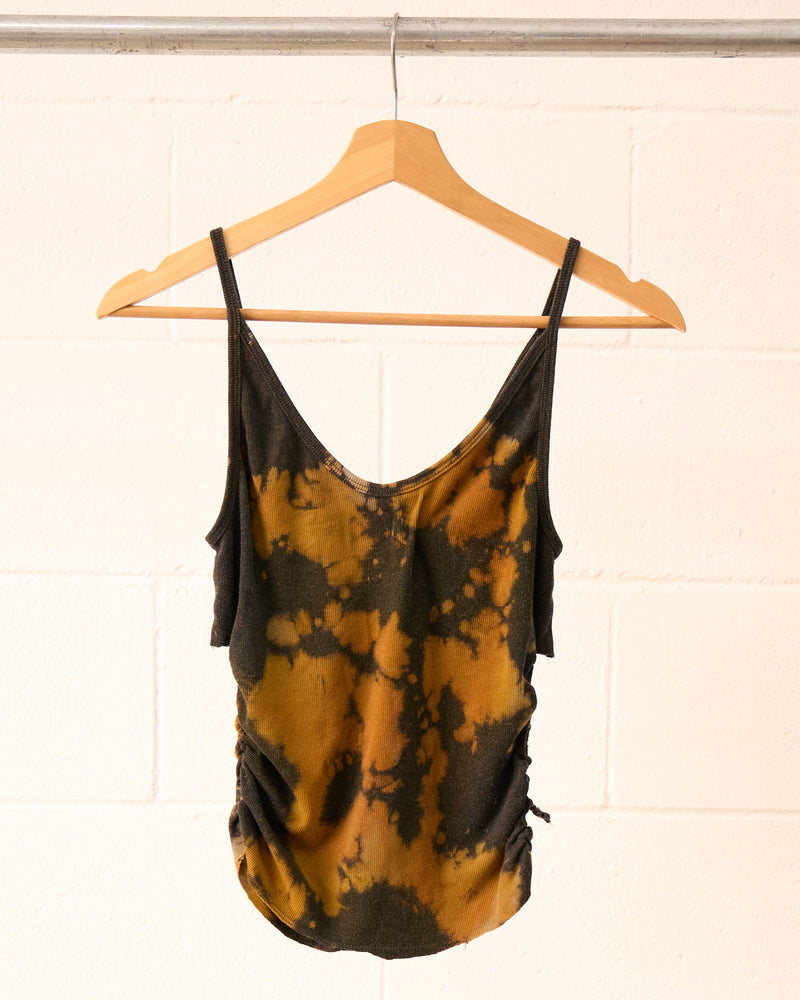 Monarch ribbed tank top w/ side ruching