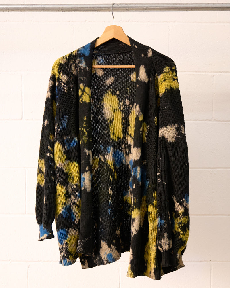Moto Tie Dye Open-front long cardigan