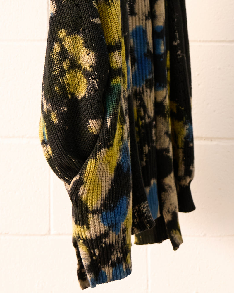 Moto Tie Dye Open-front long cardigan
