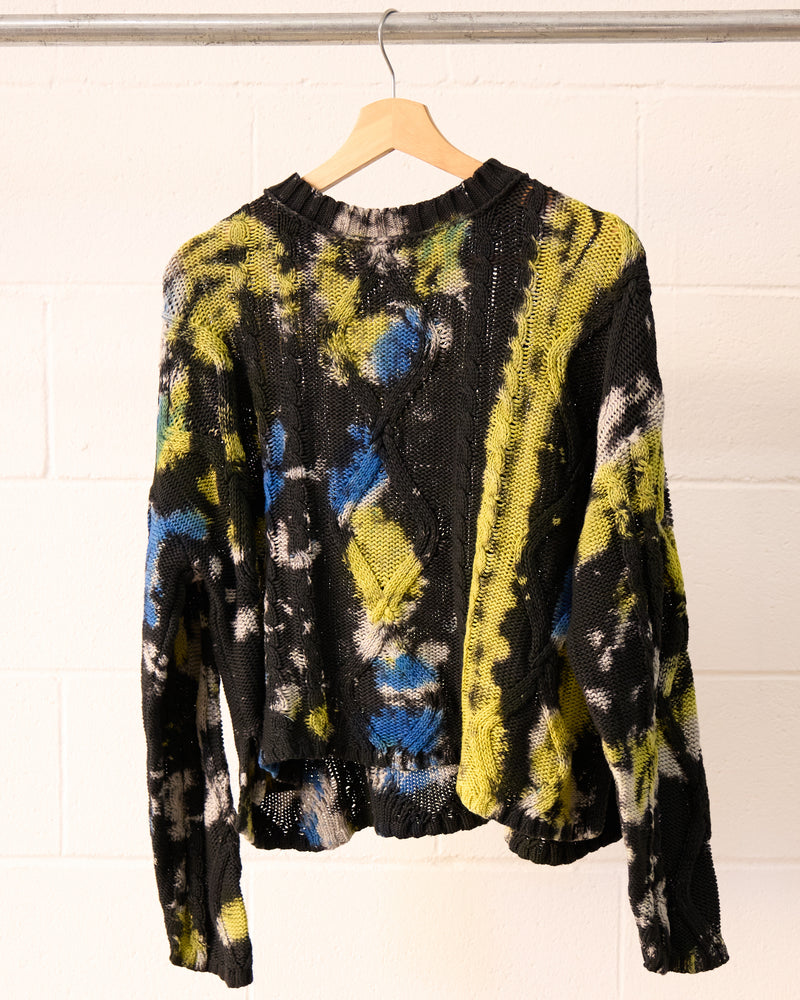 Moto Tie Dye long sleeve Cable knit