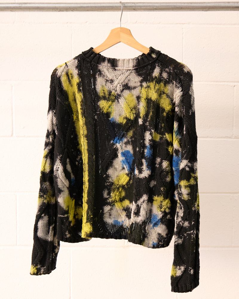 Moto Tie Dye long sleeve Cable knit