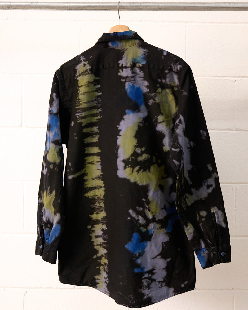 Moto Tie Dye long sleeve button up utility shirt