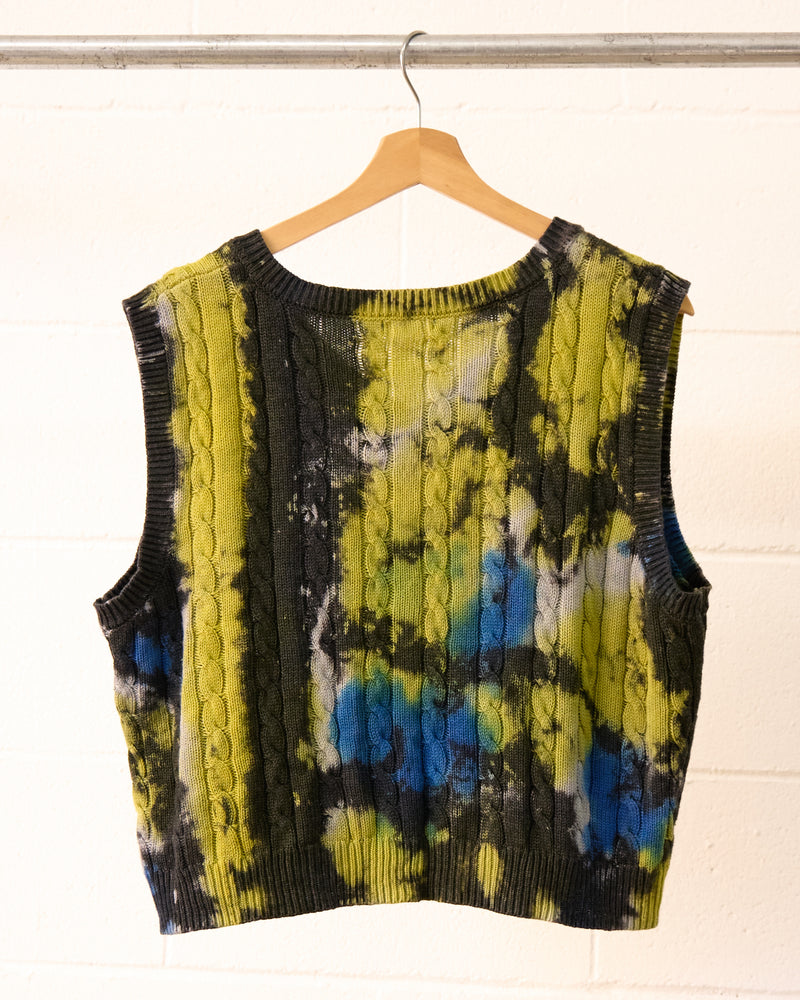 Moto Tie Dye cable knit Vest