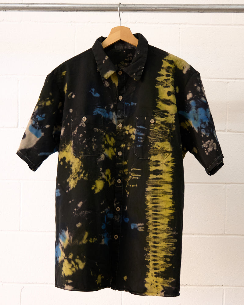 Moto Tie Dye short sleeve button up