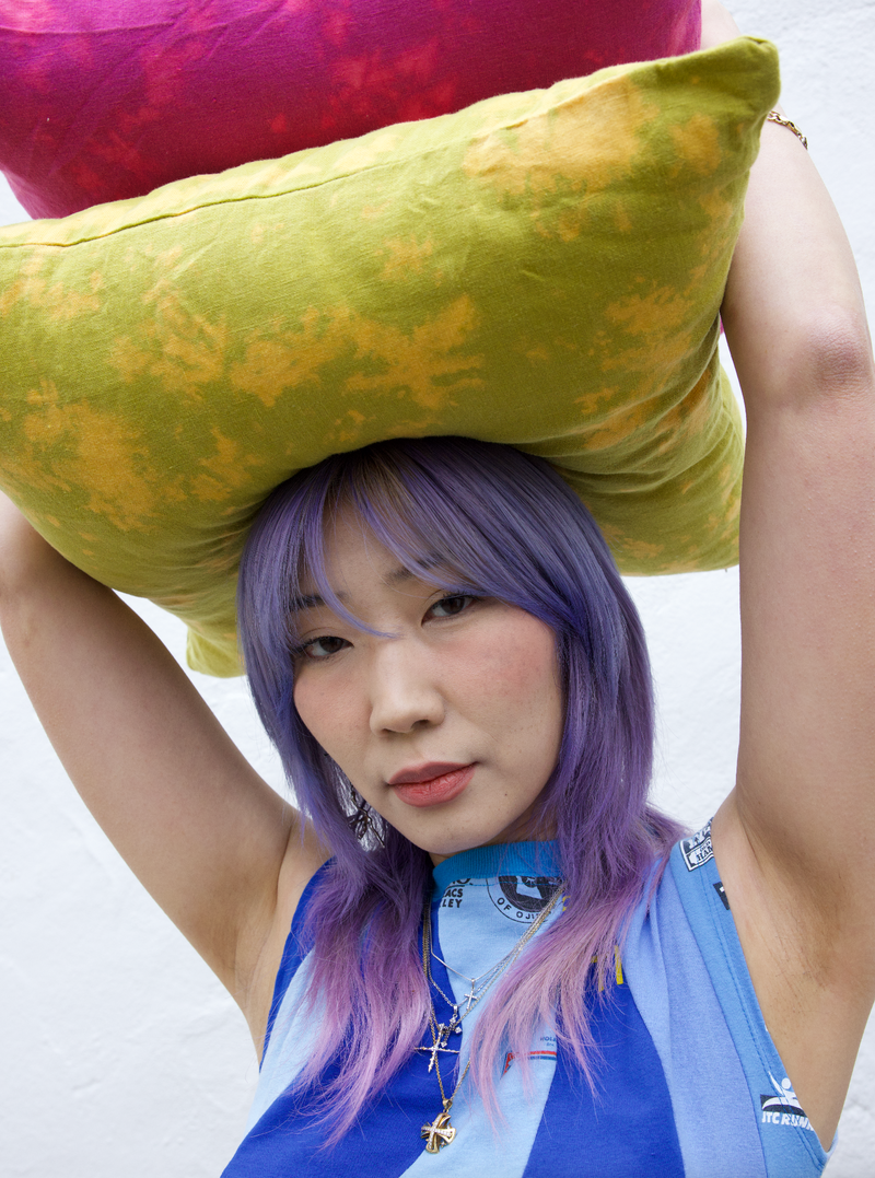 Large Tie Dye Linen Pillow