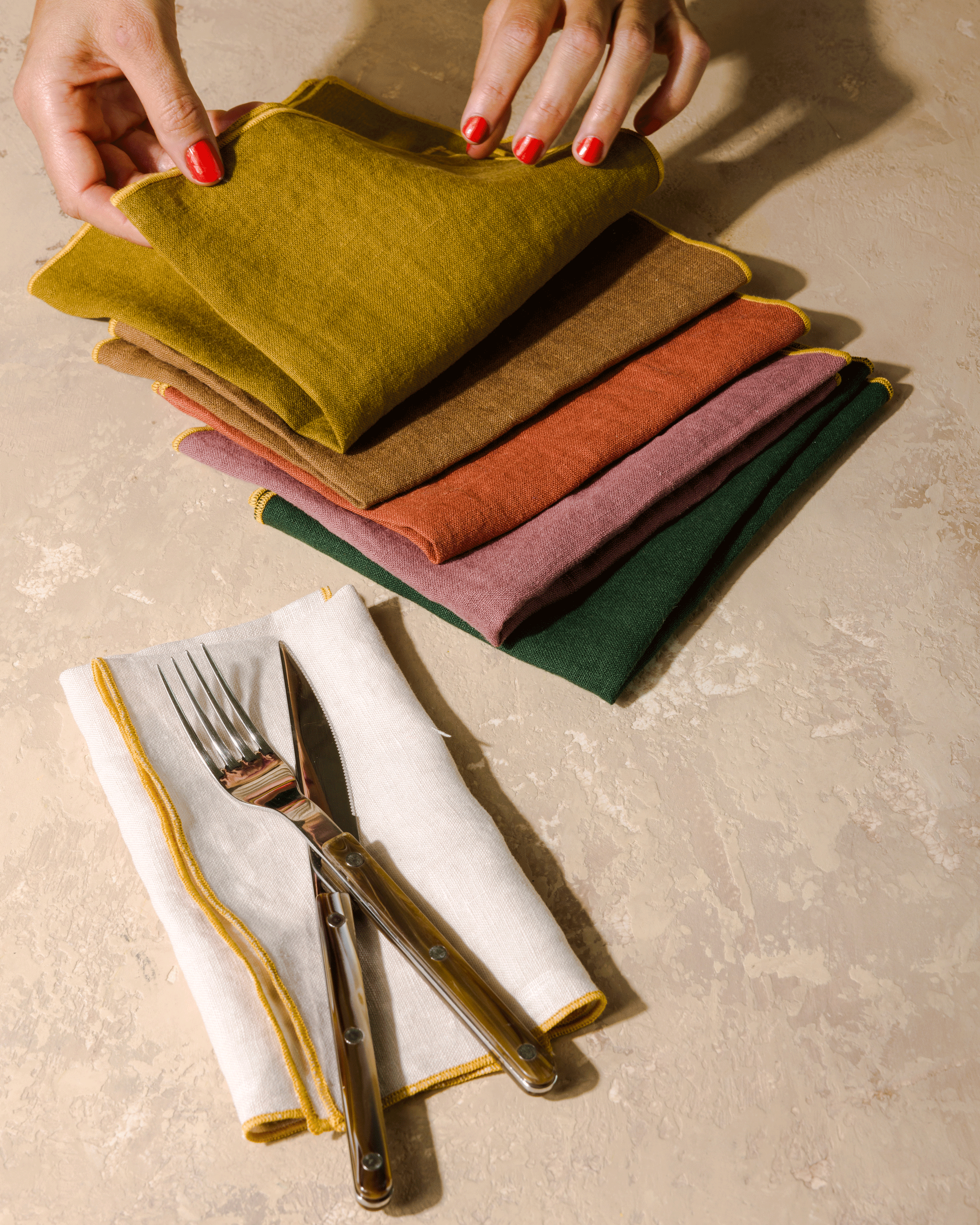 Linen Dinner Napkin Set - Mixed Neutrals