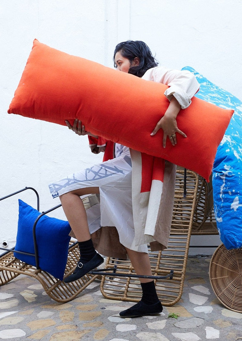 Tie Dye Linen Body Pillow