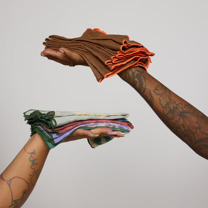 Set of size upcycled linen napkins handmade by SUAY Sew Shop in Los Angeles