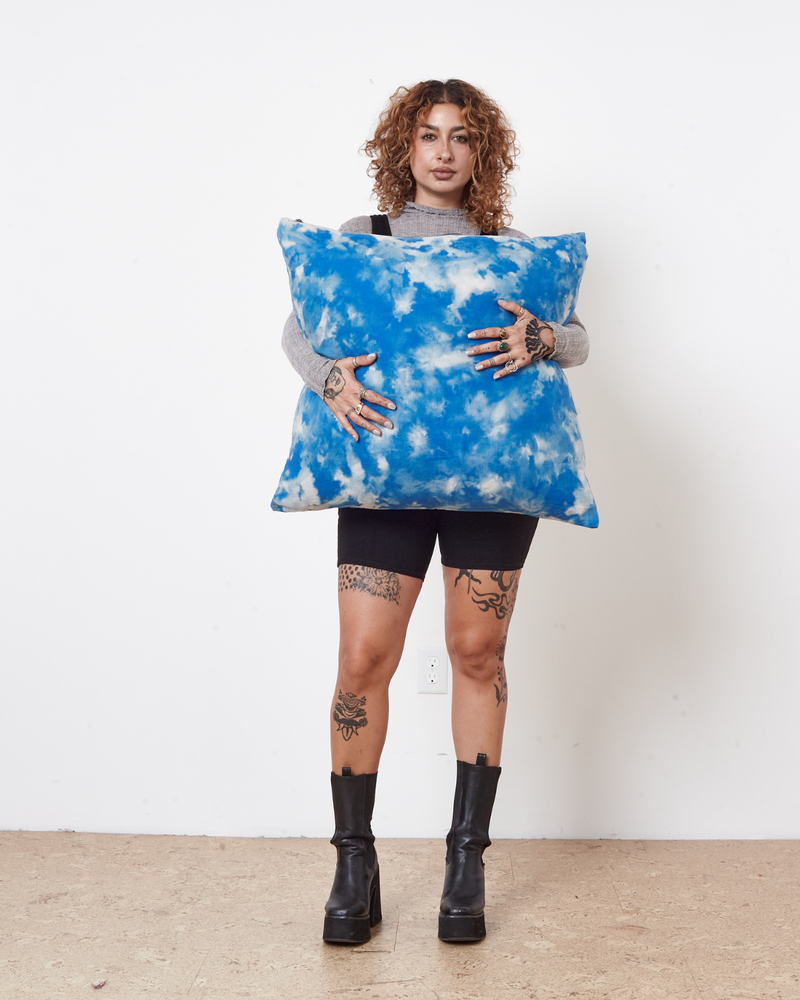 Large Tie Dye Linen Pillow