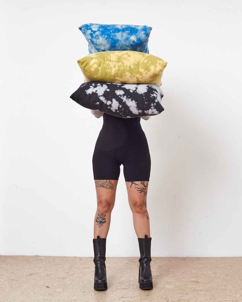 Large Tie Dye Linen Pillow